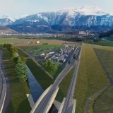 Le futur terminal régional de transport combiné rail-route sera situé au sud de la ville de Monthey.